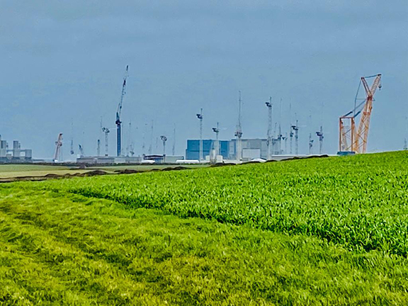 field leading to Hinkley Point nuclear power station