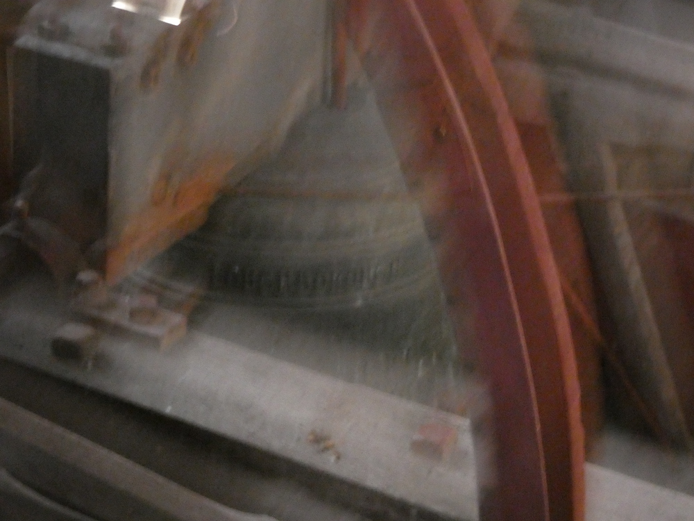 a blurred image of the bell as it rang