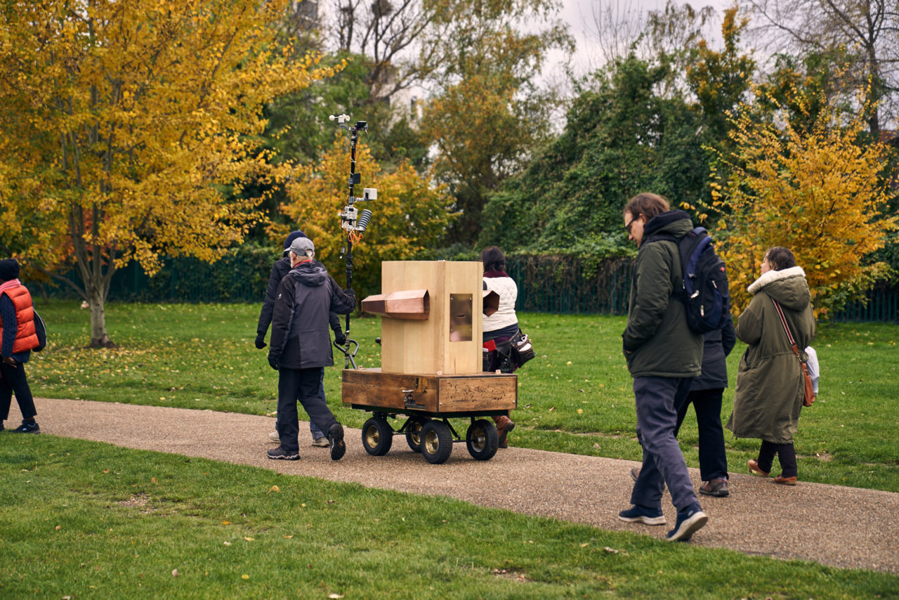The Future Machine, the procession and autumnal trees