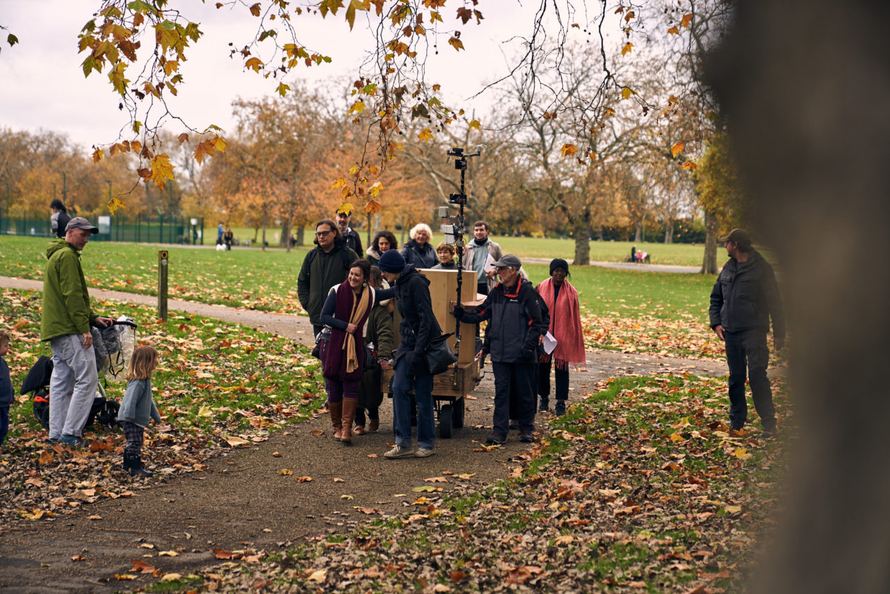 The Future Machine, the procession and autumnal trees