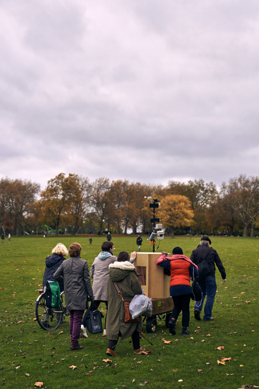 The Future Machine, the procession and autumnal trees