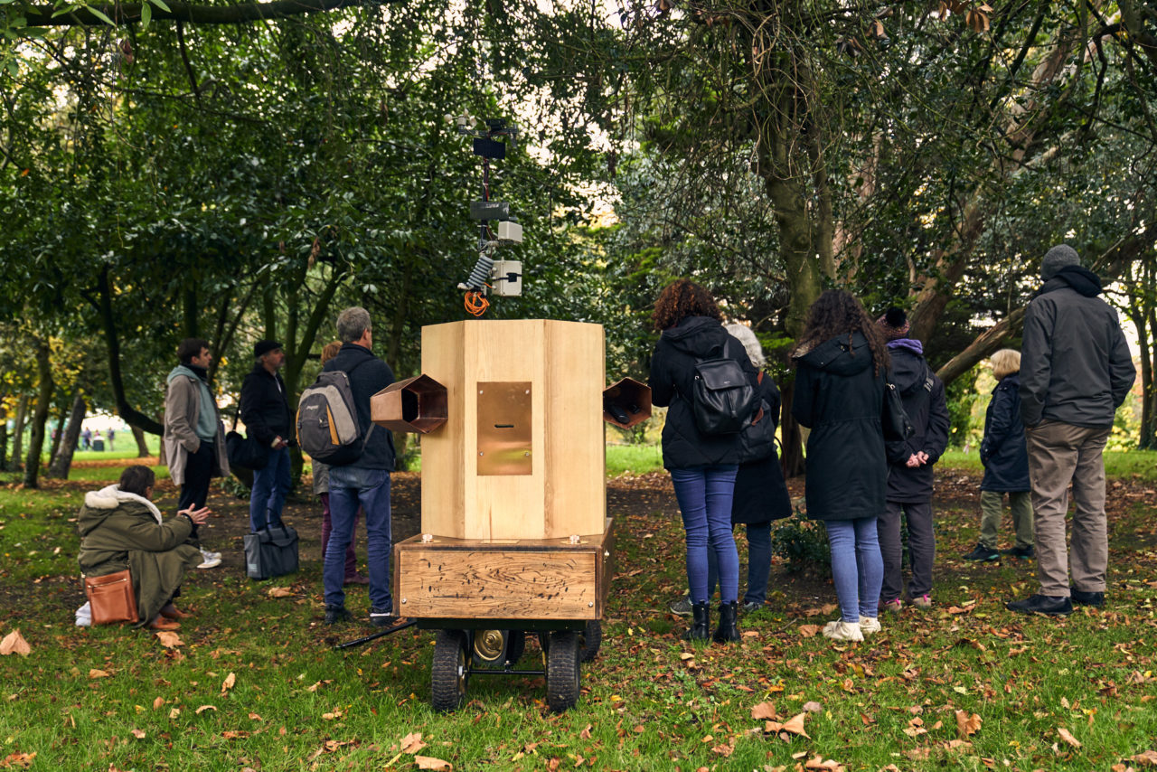 The Future Machine, the procession and autumnal trees