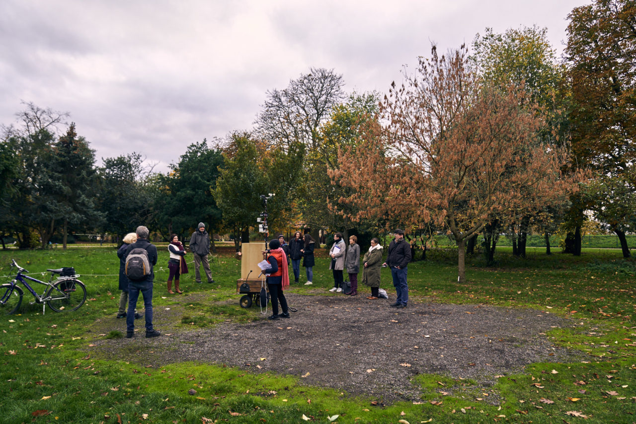 The Future Machine, the procession and autumnal trees