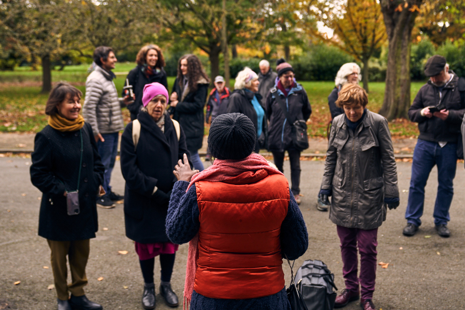 Esi speaking to people