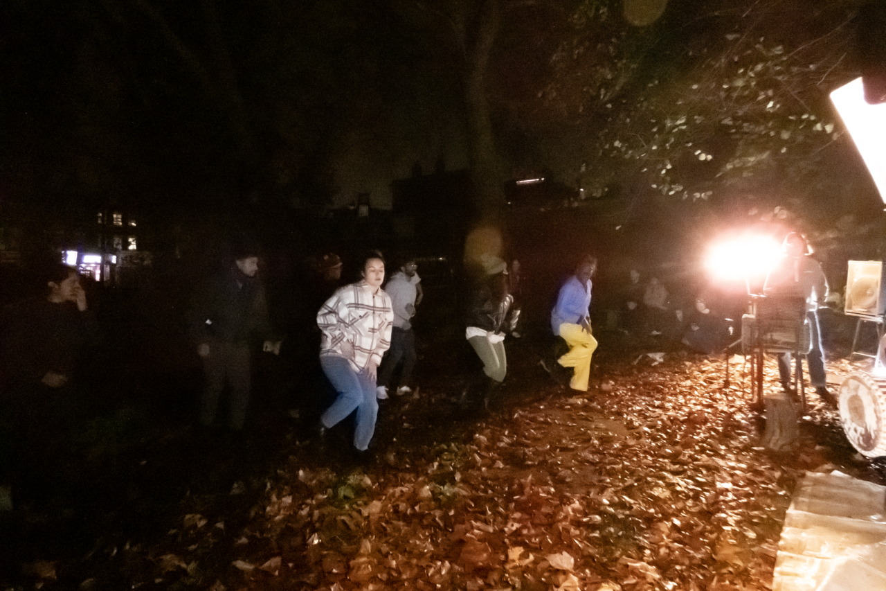 dancers in the autumn leaves