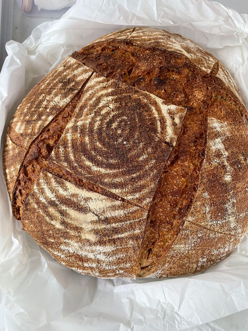 a round loaf of bread