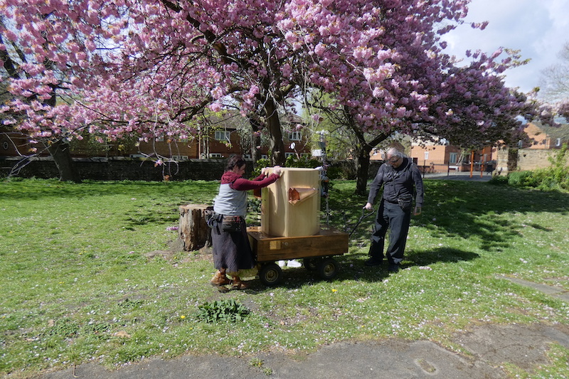blossom tree, Future Machine's companion, Dominic and Future Machine